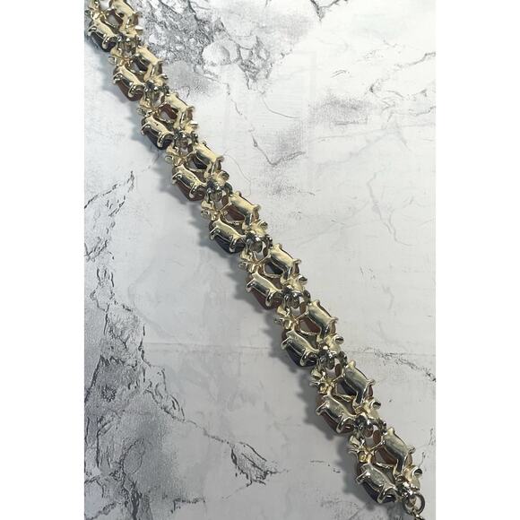 Thermoset Lucite Choker Necklace w AB Stones Tigers Eye Effect Mixed Root Beer - Picture 6 of 12